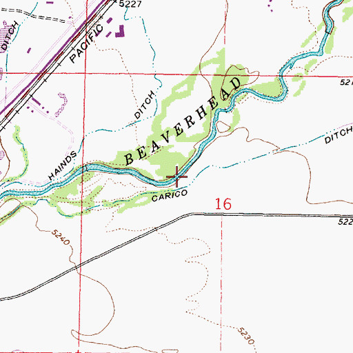 Topographic Map of 08S09W16BDBD02 Well, MT