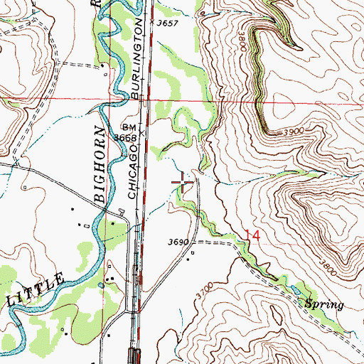 Topographic Map of 08S35E14BDBB01 Well, MT