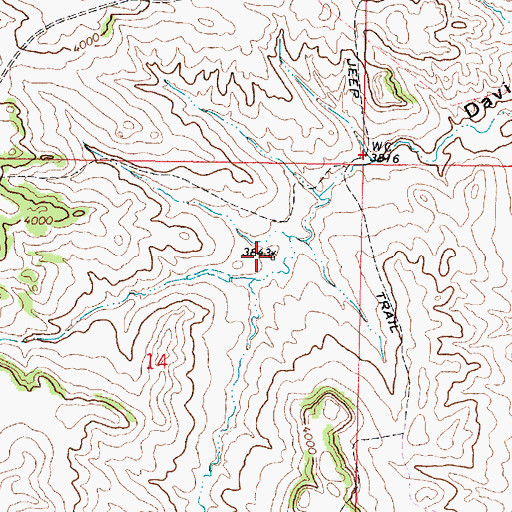 Topographic Map of 08S44E14AACC01 Well, MT