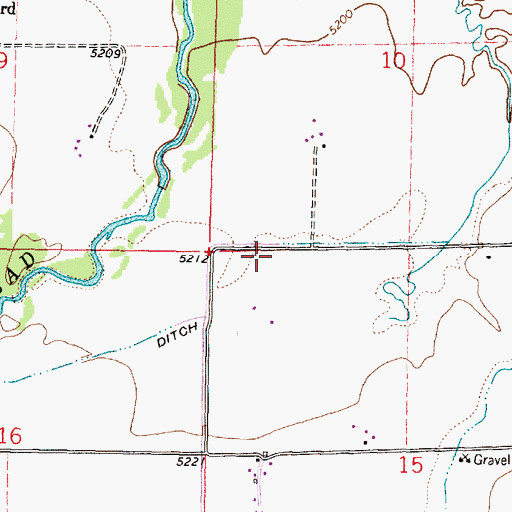 Topographic Map of 08S09W15BBB01_ Well, MT