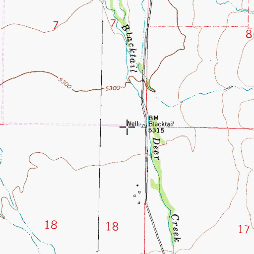 Topographic Map of 08S08W07DDDC01 Well, MT