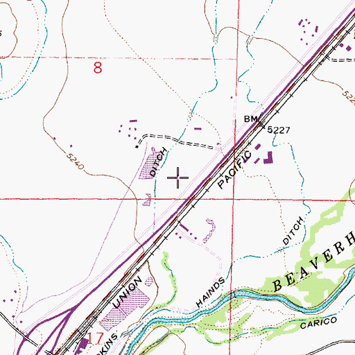 Topographic Map of 08S09W08CCDB01 Well, MT