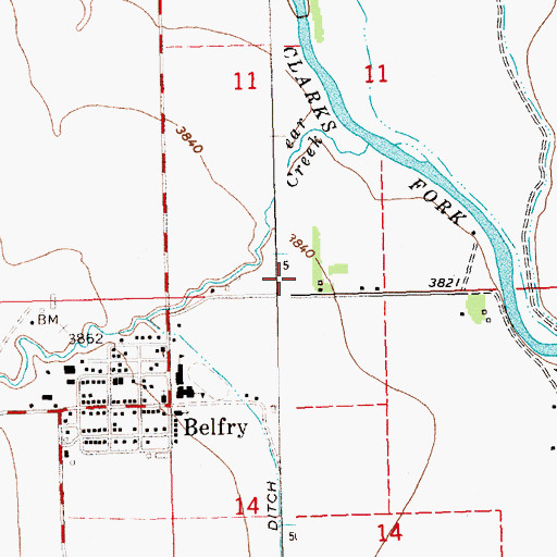 Topographic Map of 08S22E11CDCC01 Well, MT