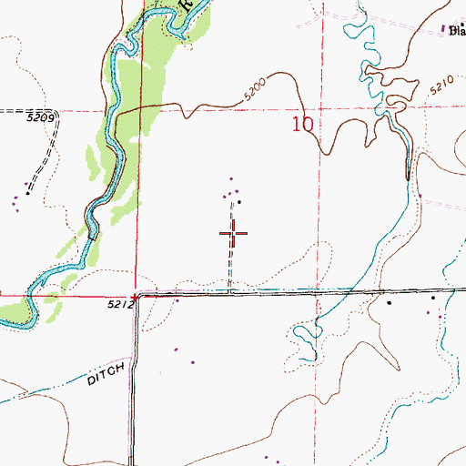 Topographic Map of 08S09W10CDBB01 Well, MT