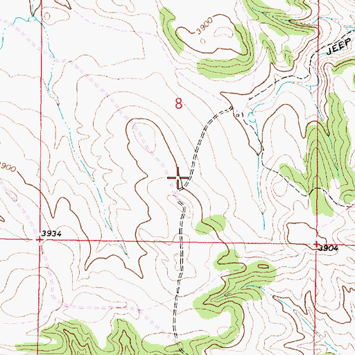 Topographic Map of 08S45E08DCBB01 Well, MT