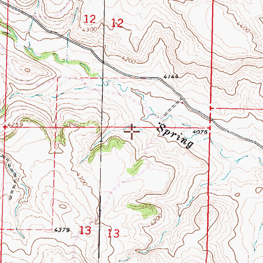 Topographic Map of 08S38E13ABAB01 Spring, MT