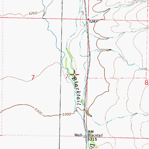 Topographic Map of 08S08W07DAAC01 Well, MT
