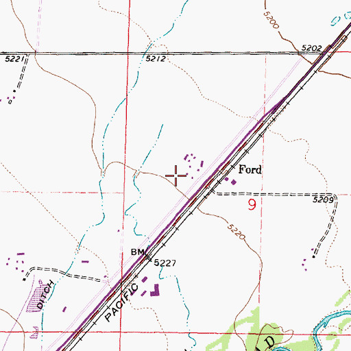 Topographic Map of 08S09W09BCDD01 Well, MT