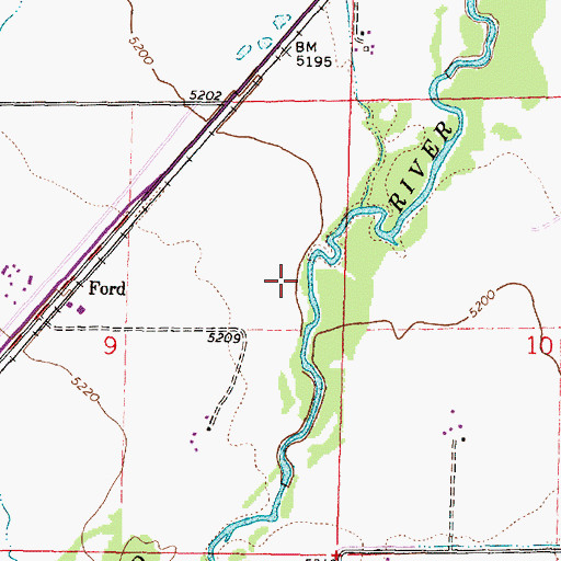 Topographic Map of 08S09W09ADDB02 Well, MT