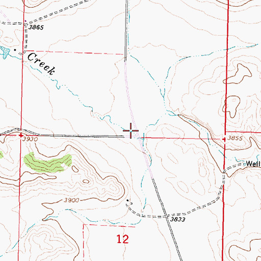 Topographic Map of 08S39E01DCCC01 Well, MT