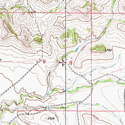 Topographic Map of 08S54E08DBAA01 Well, MT