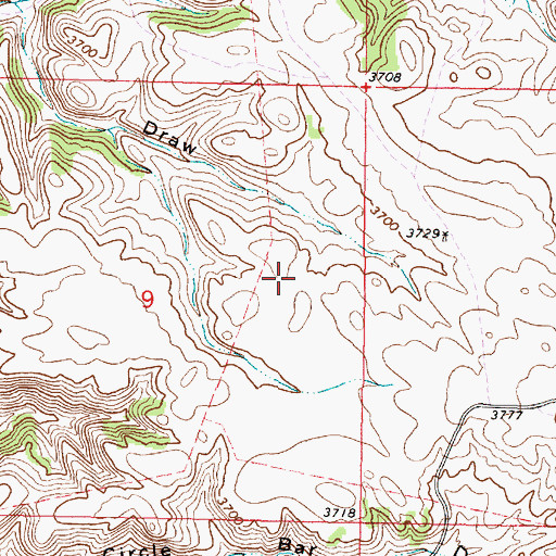 Topographic Map of 08S43E09ADCC01 Well, MT