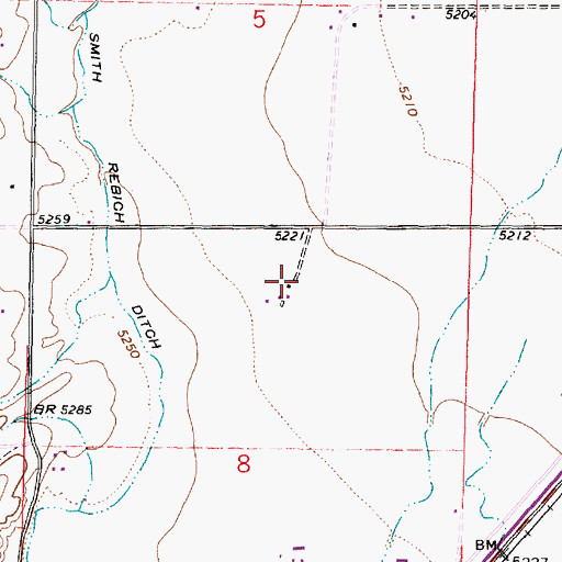 Topographic Map of 08S09W08ABCA01 Well, MT