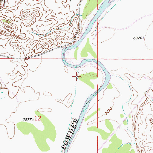 Topographic Map of 08S48E12AACA01 Well, MT