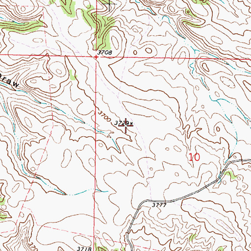 Topographic Map of 08S43E10BCAC01 Well, MT