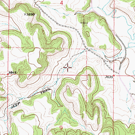 Topographic Map of 08S45E04DCCB01 Spring, MT