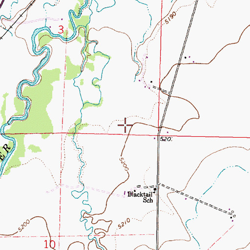 Topographic Map of 08S09W03DDCD01 Well, MT