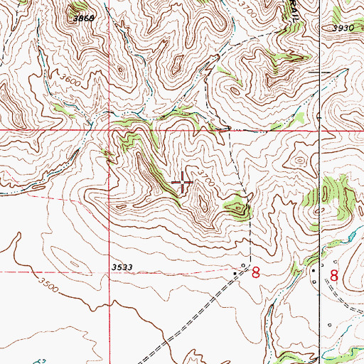 Topographic Map of 08S54E07BADA01 Well, MT