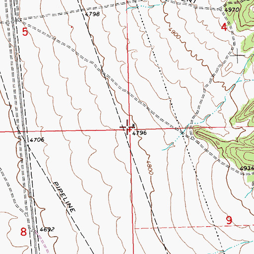 Topographic Map of 08S25E04CCC_01 Well, MT