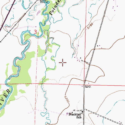 Topographic Map of 08S09W03DDBB01 Well, MT