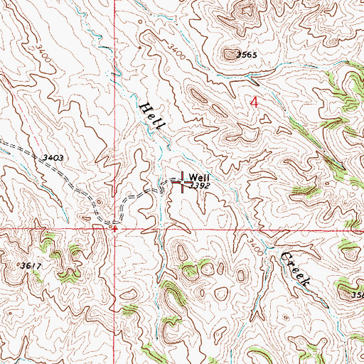 Topographic Map of 08S49E04CDBB01 Well, MT