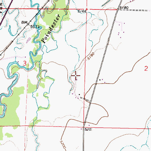 Topographic Map of 08S09W03DAA_01 Well, MT