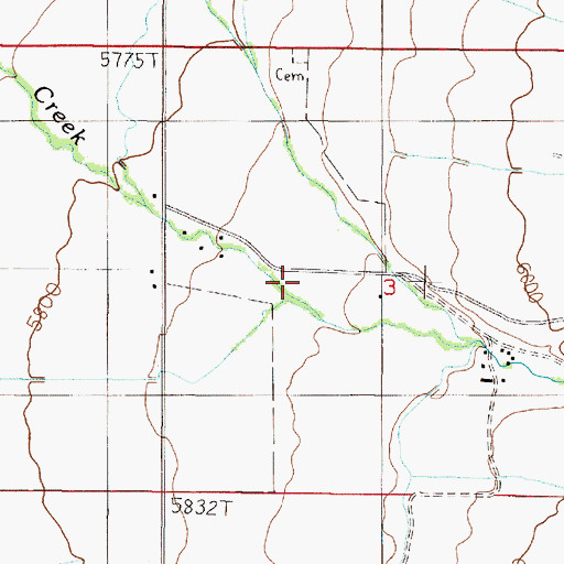 Topographic Map of 08S01E03CABB01 Well, MT