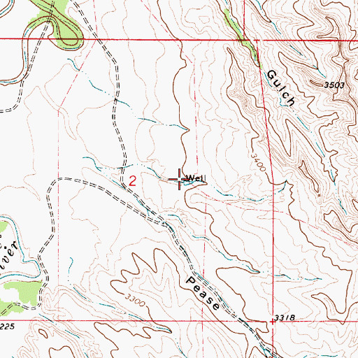 Topographic Map of 07S52E02ACDC01 Well, MT