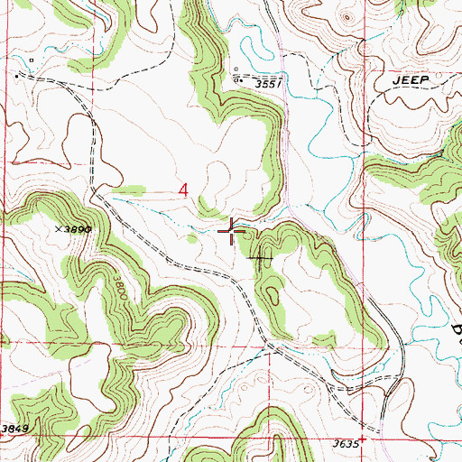 Topographic Map of 08S45E04ABAA01 Well, MT
