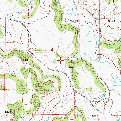 Topographic Map of 08S45E04ACCD01 Spring, MT
