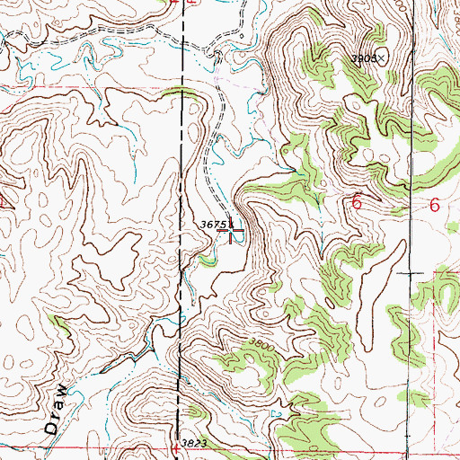 Topographic Map of 08S45E06BCDA01 Well, MT