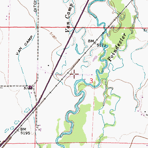 Topographic Map of 08S09W03BDDD01 Well, MT