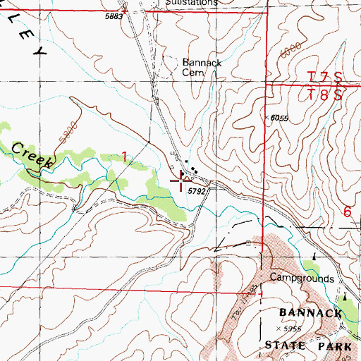 Topographic Map of 08S12W01DABC01 Well, MT