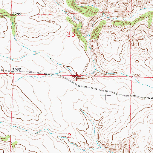 Topographic Map of 08S40E02ABAB01 Spring, MT