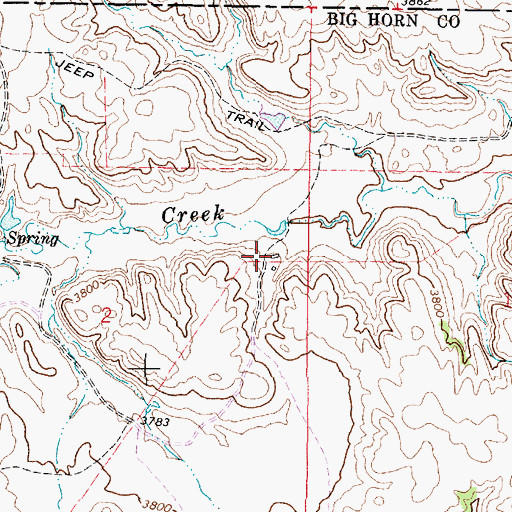 Topographic Map of 08S44E02AADC01 Well, MT