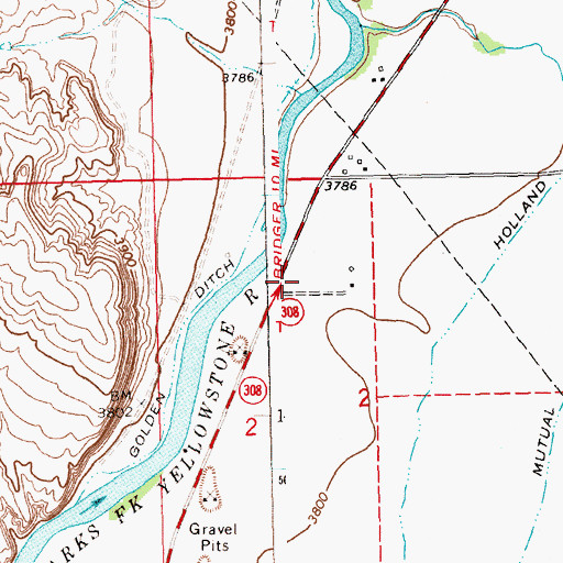 Topographic Map of 08S22E02BACC01 Well, MT