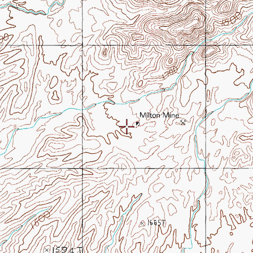 Topographic Map of Milton Mine, AZ