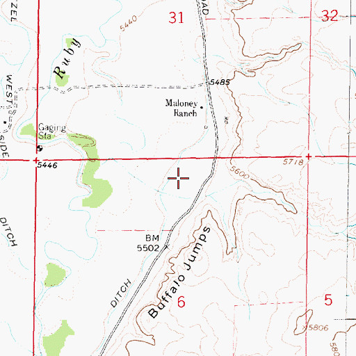 Topographic Map of 08S04W06ABBA01 Well, MT