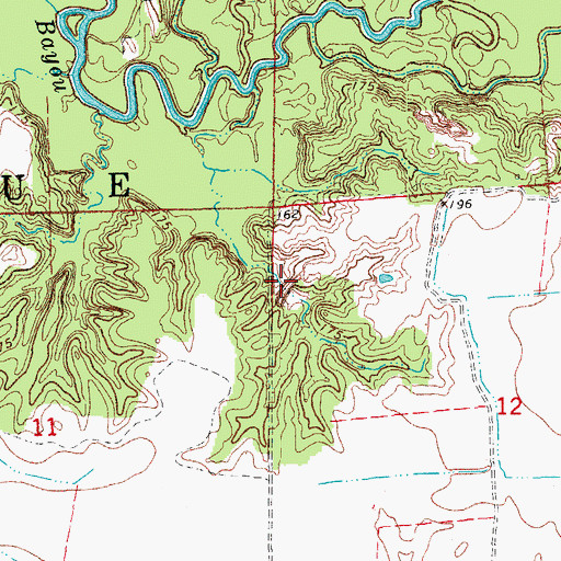 Topographic Map of Miller Lake Dam, AR
