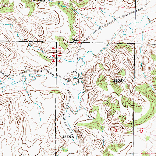 Topographic Map of 08S45E06BBAA01 Spring, MT