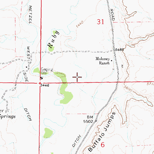 Topographic Map of 07S04W31CDDC01 Spring, MT