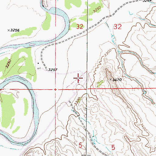 Topographic Map of 07S49E32CCDA01 Well, MT