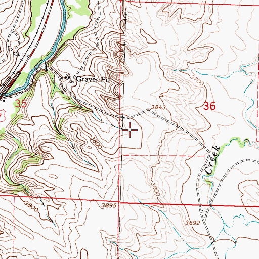 Topographic Map of 07S35E36CBDB01 Well, MT