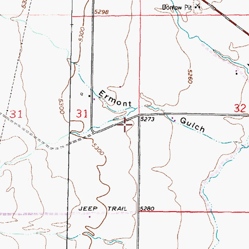 Topographic Map of 07S09W31DAAA01 Well, MT