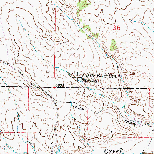 Topographic Map of 07S44E36CCDA01 Spring, MT