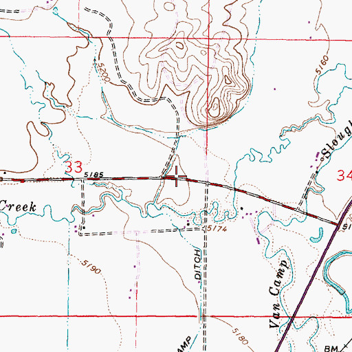 Topographic Map of 07S09W33ADDC01 Well, MT