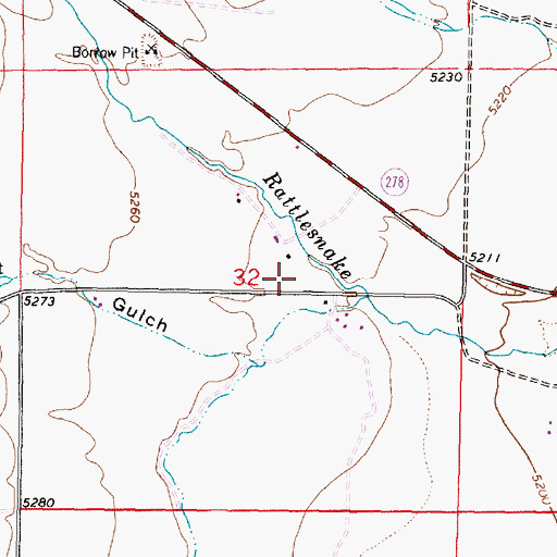 Topographic Map of 07S09W32ACDC01 Well, MT