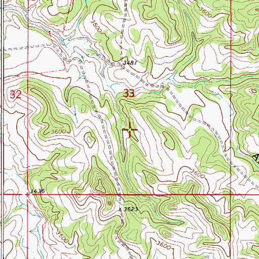 Topographic Map of 07S55E33CAA_01 Well, MT