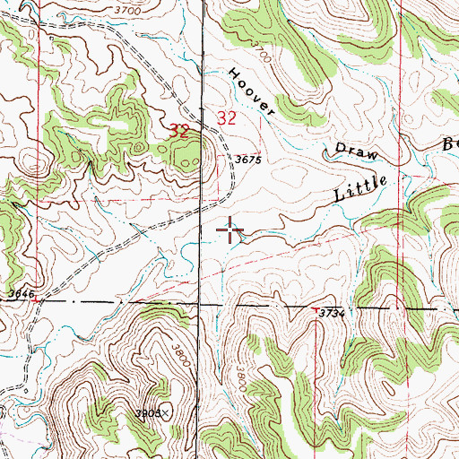 Topographic Map of 07S45E32DCBA02 Well, MT