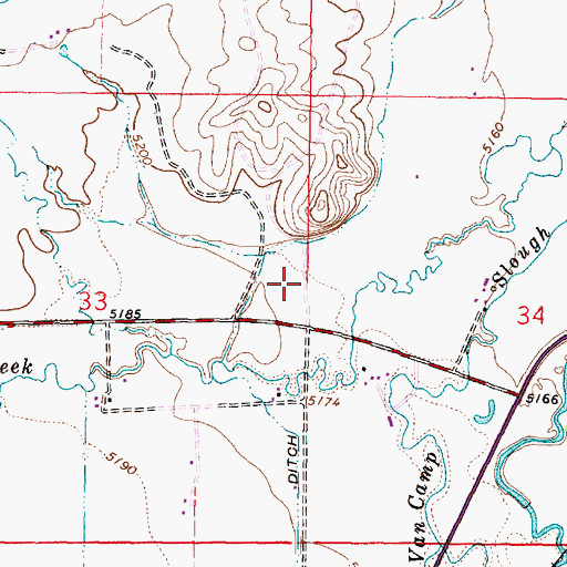 Topographic Map of 07S09W33ADDA01 Well, MT